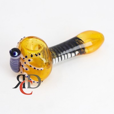 GLASS PIPE INSECT ON HEAD SWIRL ART GP9002 1CT